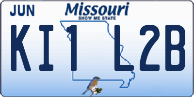 MO license plate KI1L2B