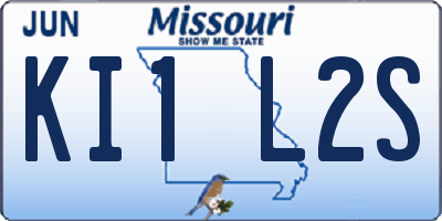 MO license plate KI1L2S