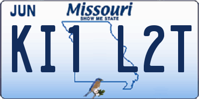 MO license plate KI1L2T
