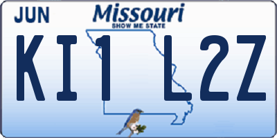 MO license plate KI1L2Z