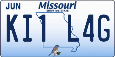 MO license plate KI1L4G
