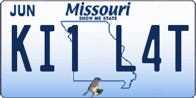 MO license plate KI1L4T