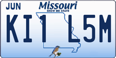 MO license plate KI1L5M