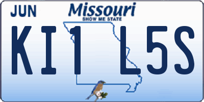 MO license plate KI1L5S