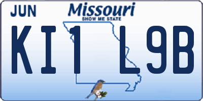 MO license plate KI1L9B