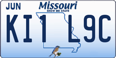 MO license plate KI1L9C