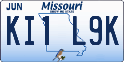 MO license plate KI1L9K
