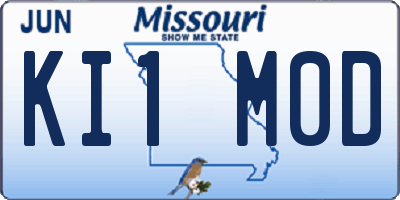 MO license plate KI1M0D