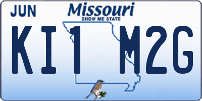MO license plate KI1M2G