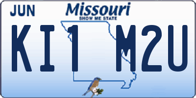 MO license plate KI1M2U