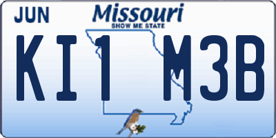 MO license plate KI1M3B