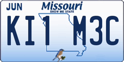 MO license plate KI1M3C