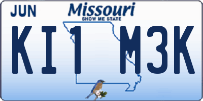 MO license plate KI1M3K