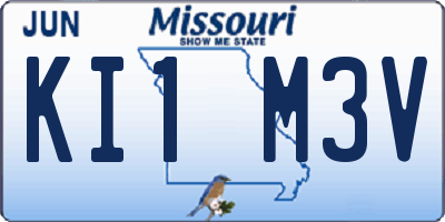 MO license plate KI1M3V