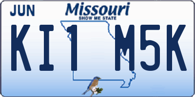MO license plate KI1M5K