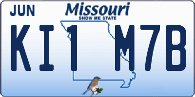 MO license plate KI1M7B