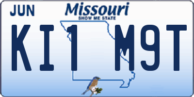 MO license plate KI1M9T