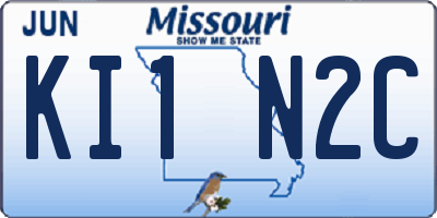 MO license plate KI1N2C