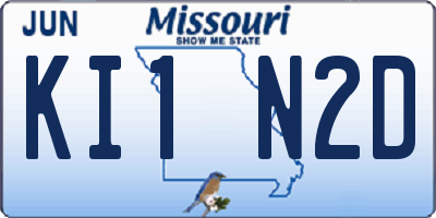 MO license plate KI1N2D