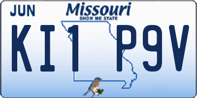 MO license plate KI1P9V