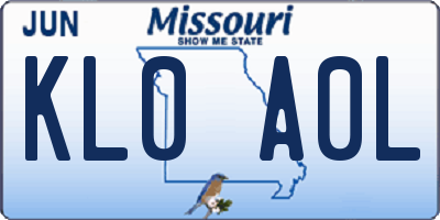 MO license plate KL0A0L