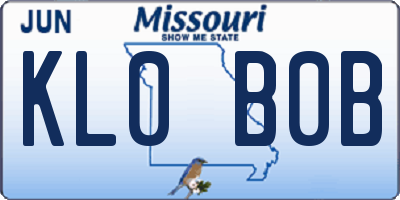 MO license plate KL0B0B