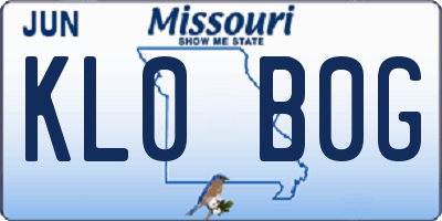 MO license plate KL0B0G