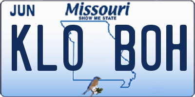 MO license plate KL0B0H