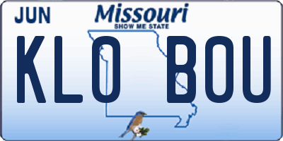 MO license plate KL0B0U