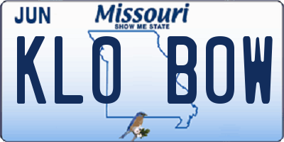 MO license plate KL0B0W