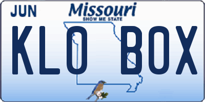 MO license plate KL0B0X