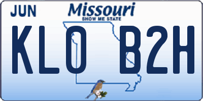 MO license plate KL0B2H