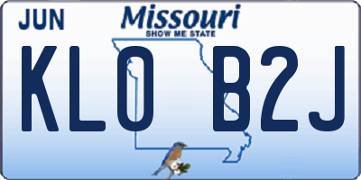 MO license plate KL0B2J