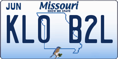 MO license plate KL0B2L