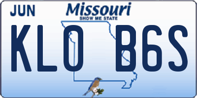 MO license plate KL0B6S