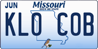 MO license plate KL0C0B