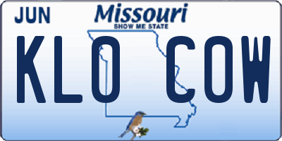 MO license plate KL0C0W