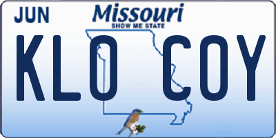 MO license plate KL0C0Y