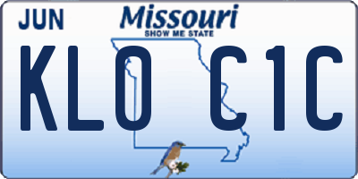 MO license plate KL0C1C