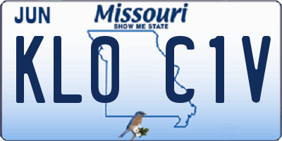 MO license plate KL0C1V