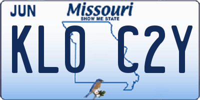 MO license plate KL0C2Y