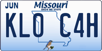 MO license plate KL0C4H
