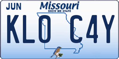 MO license plate KL0C4Y