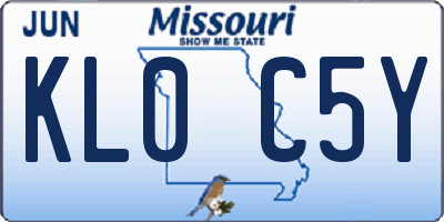 MO license plate KL0C5Y