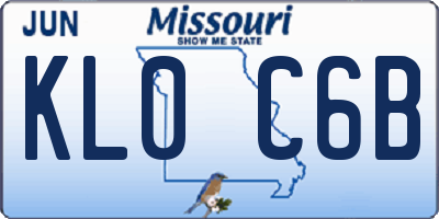 MO license plate KL0C6B