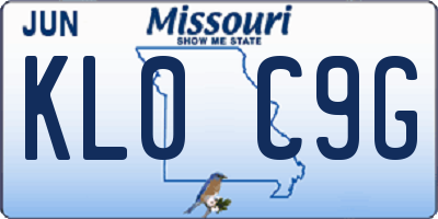 MO license plate KL0C9G
