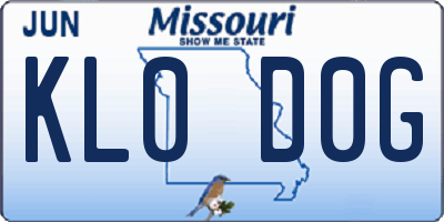 MO license plate KL0D0G