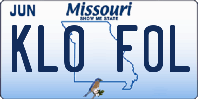 MO license plate KL0F0L