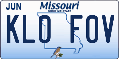 MO license plate KL0F0V