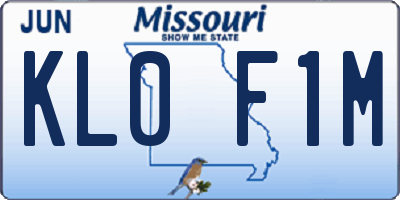 MO license plate KL0F1M